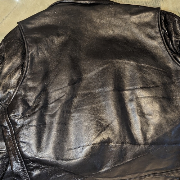Leather Shop Classic Black Leather motorcycle Jacket. 1979 - Picture 2 of 15